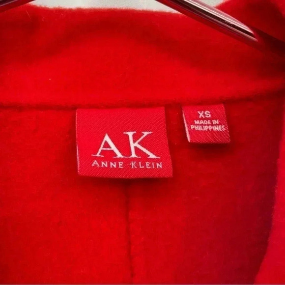 Anne Klein Women's Red Open Wool Blazer Jacket XS - Picture 11 of 15